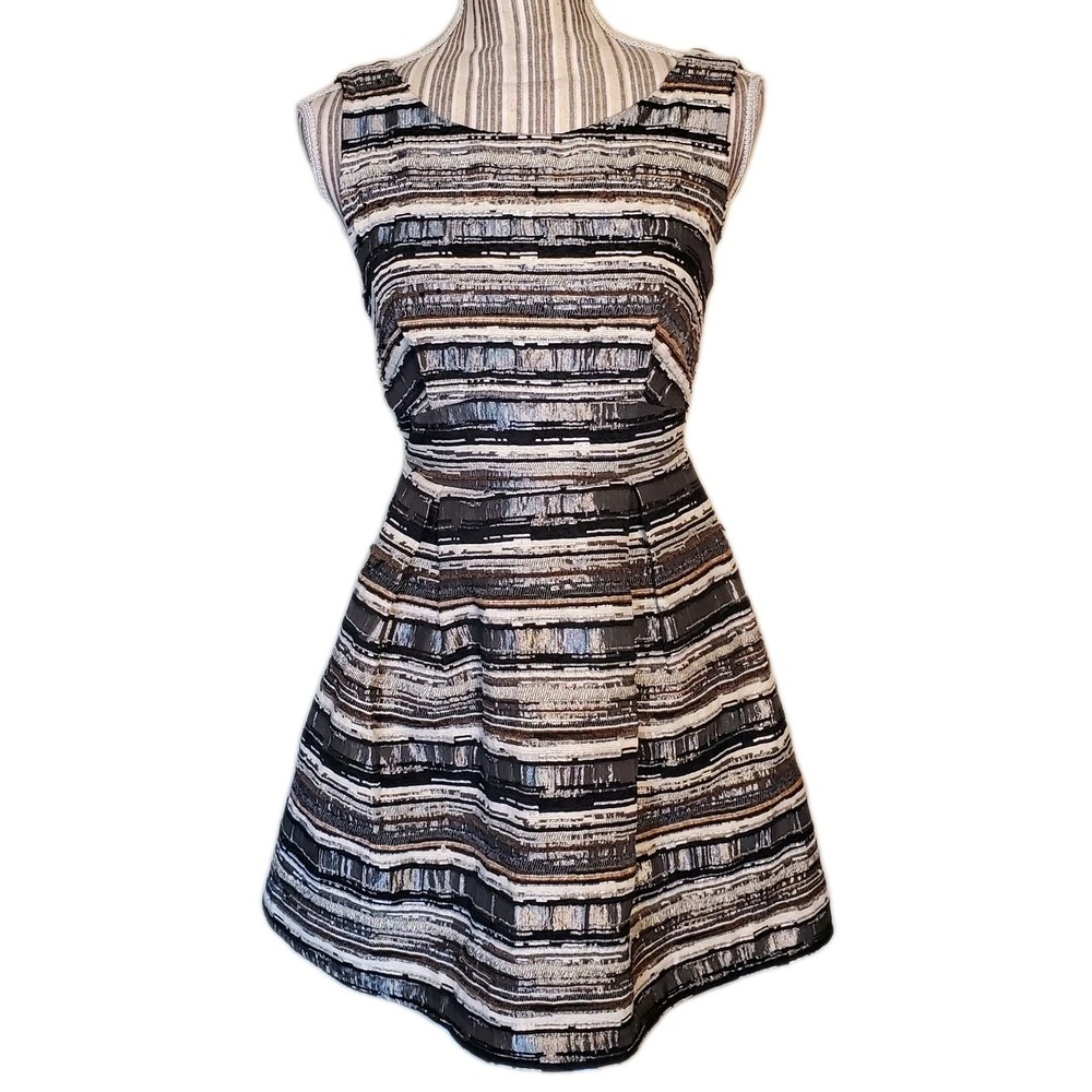 Ark & Co. Women's‎ fit & flare Mini Dress Black Classic Sz S Stripes